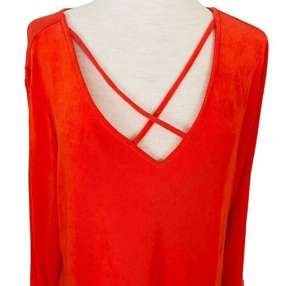 Travelers by Chico's Womens Size 2 (L/12) 3/4 Sleeve Criss Cross Front Top, JL23 - Picture 2 of 7